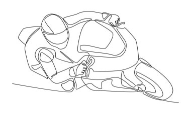 Motosiklet yarışçısı spor temsili çizimine devam et