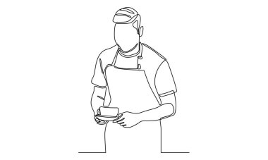 Bir kafede sürekli çalışan bir barista.