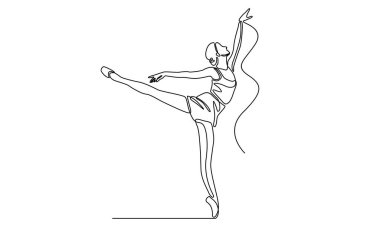 Sürekli kadın balerin çizgisi.