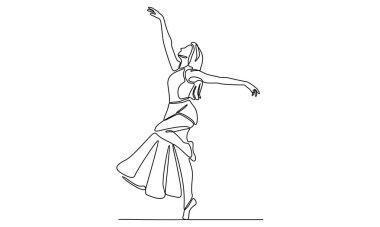 Sürekli kadın balerin çizgisi.