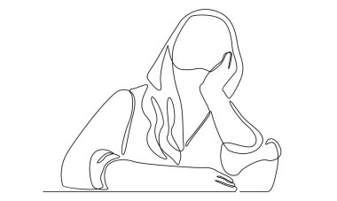 Sürekli endişeli kadın düşüncesi.