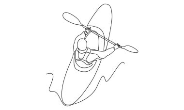 Kanocu kuyruğu dalga üstünde rafting yapıyor.