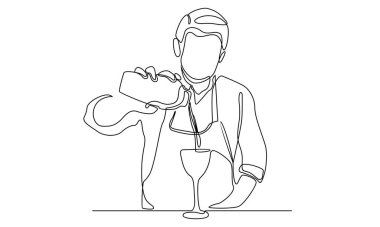 Aralıksız bir sıra barmen kokteyl yapar.