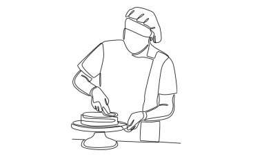 Sürekli aşçıbaşı keki pişirip süslemek.