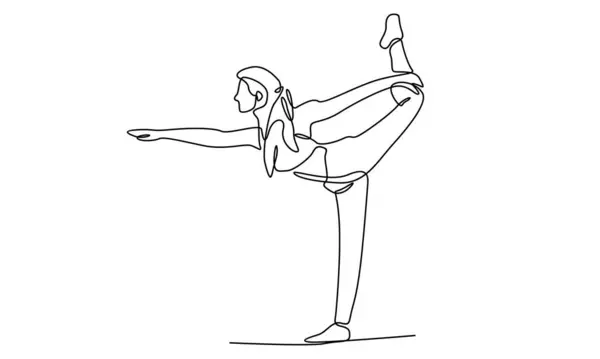 Kadın Yoga Pozu 'nun kesintisiz çizgisi