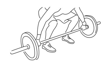 Halterci çizgisi, halter sporuna hazırlanıyor.