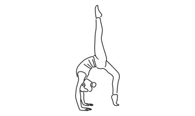 Kadın Yoga Pozu Çizgisi