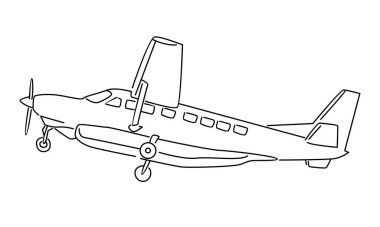 düzlem vektör illüstrasyonunun çizgi sanatı