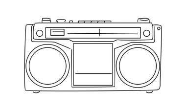 Eski analog radyo bandının çizgi sanatı