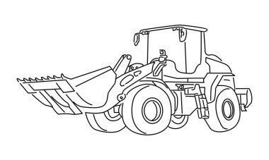 inşaat makinesinin çizgi sanatı