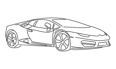 çizgi sanatı spor araba vektör illüstrasyonu