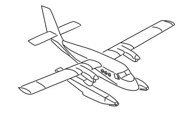 Uçan düzlem vektör çizimi çizimi sanatı