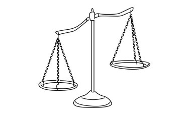 satır kanun dengesi sanatı, veya ölçek simgesi