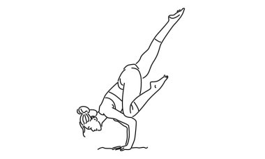 Kadın Yoga Pozu 'nun kesintisiz çizgisi