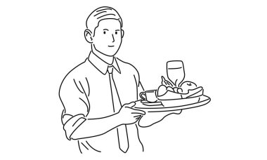 Garsonun servis tepsisi çizimi