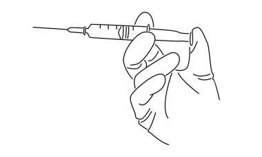 Eldivenli el şırıngası çizgisi