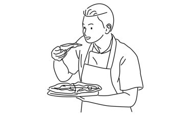 Pizza ile şef çizgisi