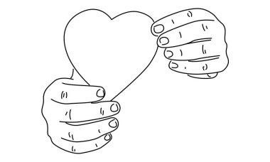 Bir kalp parçası tutan el sanatı