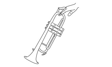 saksafon vektör illüstrasyonu çizgisi