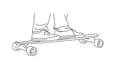 Kaykaycı çizgisi çizimi kaykay vektörü çizimi