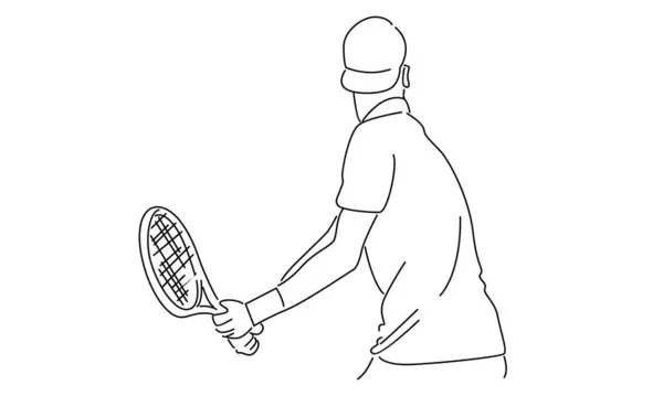 Tenis oyuncusunun çizgi sanatı