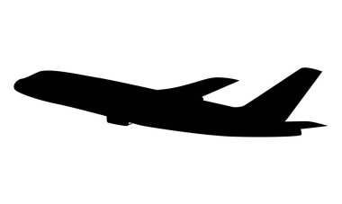 Düzlem vektör illüstrasyonunun silüeti