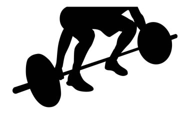 Halterci silueti spor salonunda halterci antrenmanına hazırlanıyor.