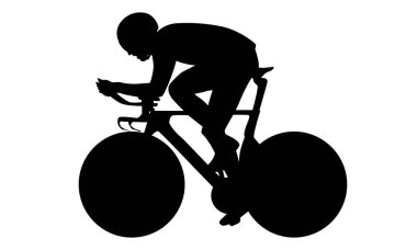 Bir bisiklet sürme adam silüeti