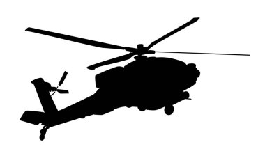 Helikopter vektör çiziminin silüeti