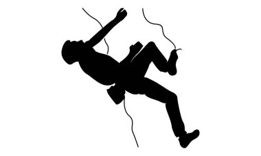 Uçuruma tırmanan bir adamın silüeti