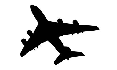 Düzlem vektör illüstrasyonunun silüeti