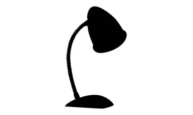 Masa lambası vektör illüstrasyonunun silüeti