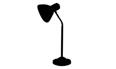 Masa lambası vektör illüstrasyonunun silüeti