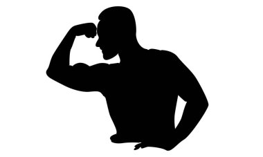 Vücut geliştiren adamın silueti