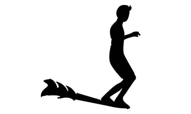 Sörfçü Tatil Deniz Dalgası Çizimi silueti