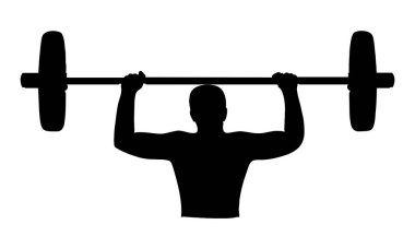 Fitness Man halter vektör illüstrasyonunun silüeti