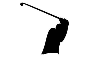 Golfçü silueti topa vurdu.