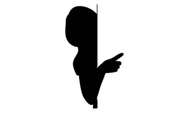 Ellerini gösteren bir kadın silueti.