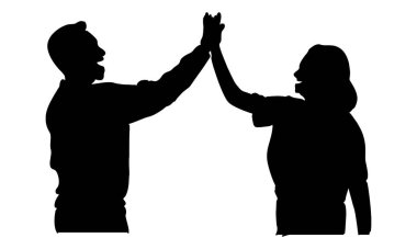 İki kişinin silueti beş kişiyi birbirine verir.