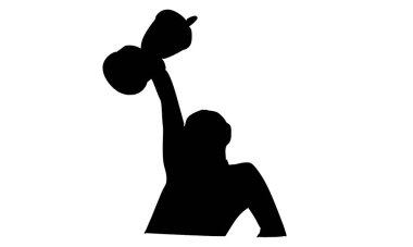 Altın kupa tutan kadın silueti