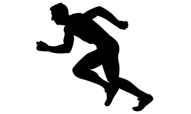 İnsan çalıştırıcı vektör illüstrasyonunun silüeti