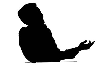 Cep telefonuyla konuşan adamın silueti