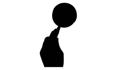 Büyüteç tutan el silueti