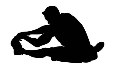 Oturup esneyen bir adamın silüeti