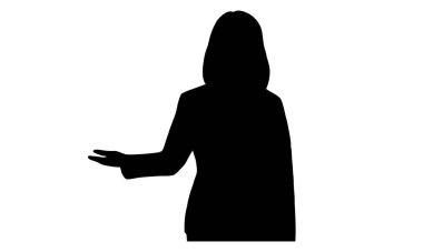 Kadın silueti sunar elini