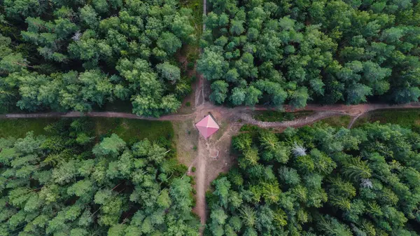 Orman Yolları, Ogre, Devler, Patenli Tornis Tahta Gözlem Kulesi Hava Görüntüsü