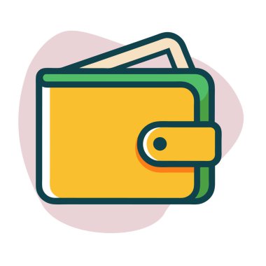 cüzdan simgesi vektör logo şablonu çizimi