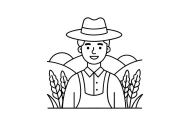 Çiftçi Yüzü logo biçimi siluet vektörü