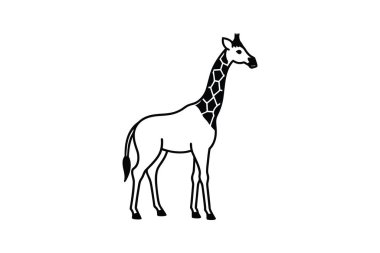 Zürafa vektör çizimi. siyah siluet.