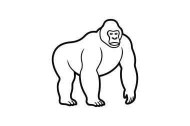 goril silueti vektör sanat tasarımı